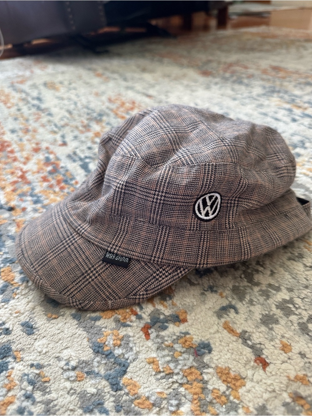 Peter Grimm for VW Brown Plaid Newsboy Cap